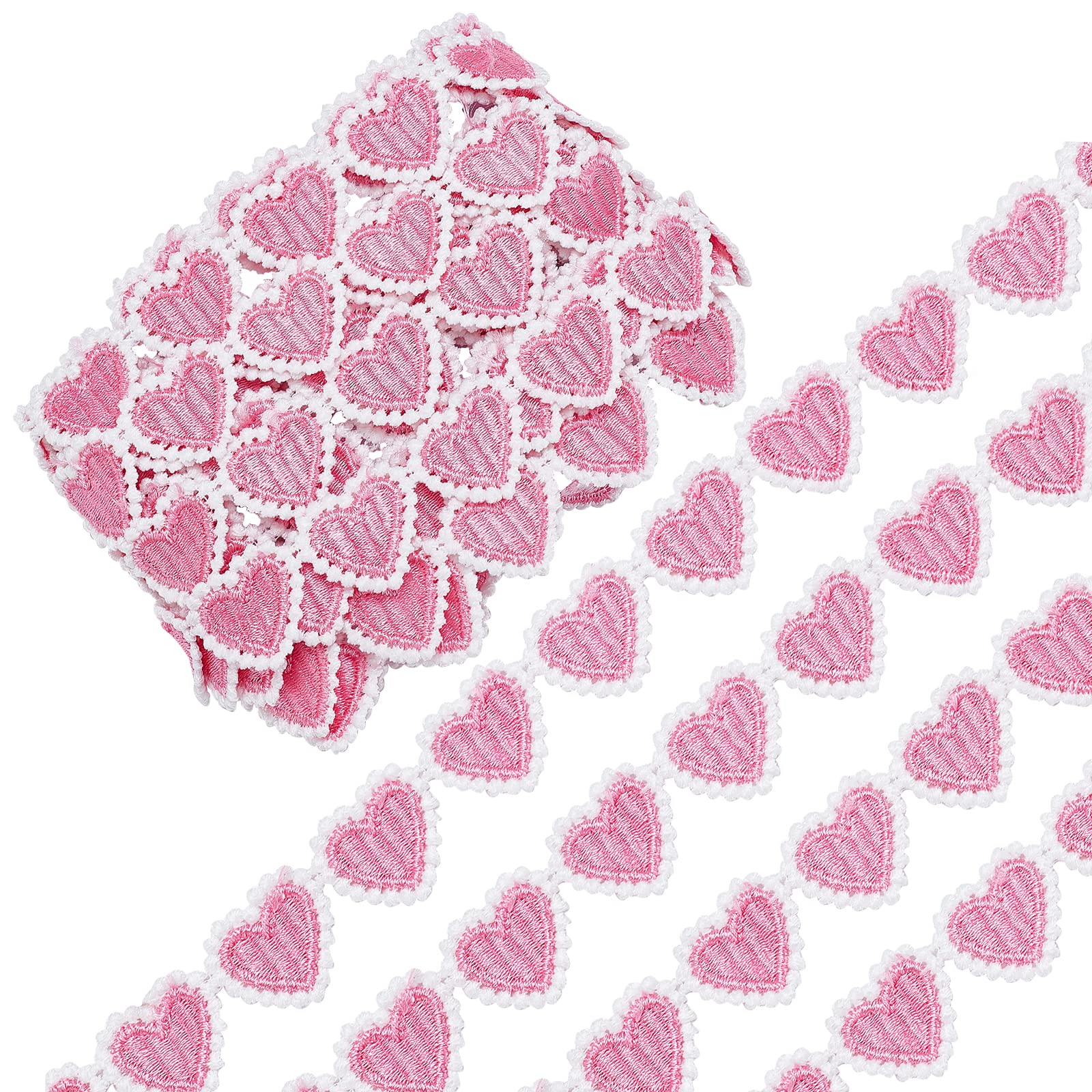 Amazon.com: GORGECRAFT 5 Yards 23mm Pink Heart Lace Trim Heart